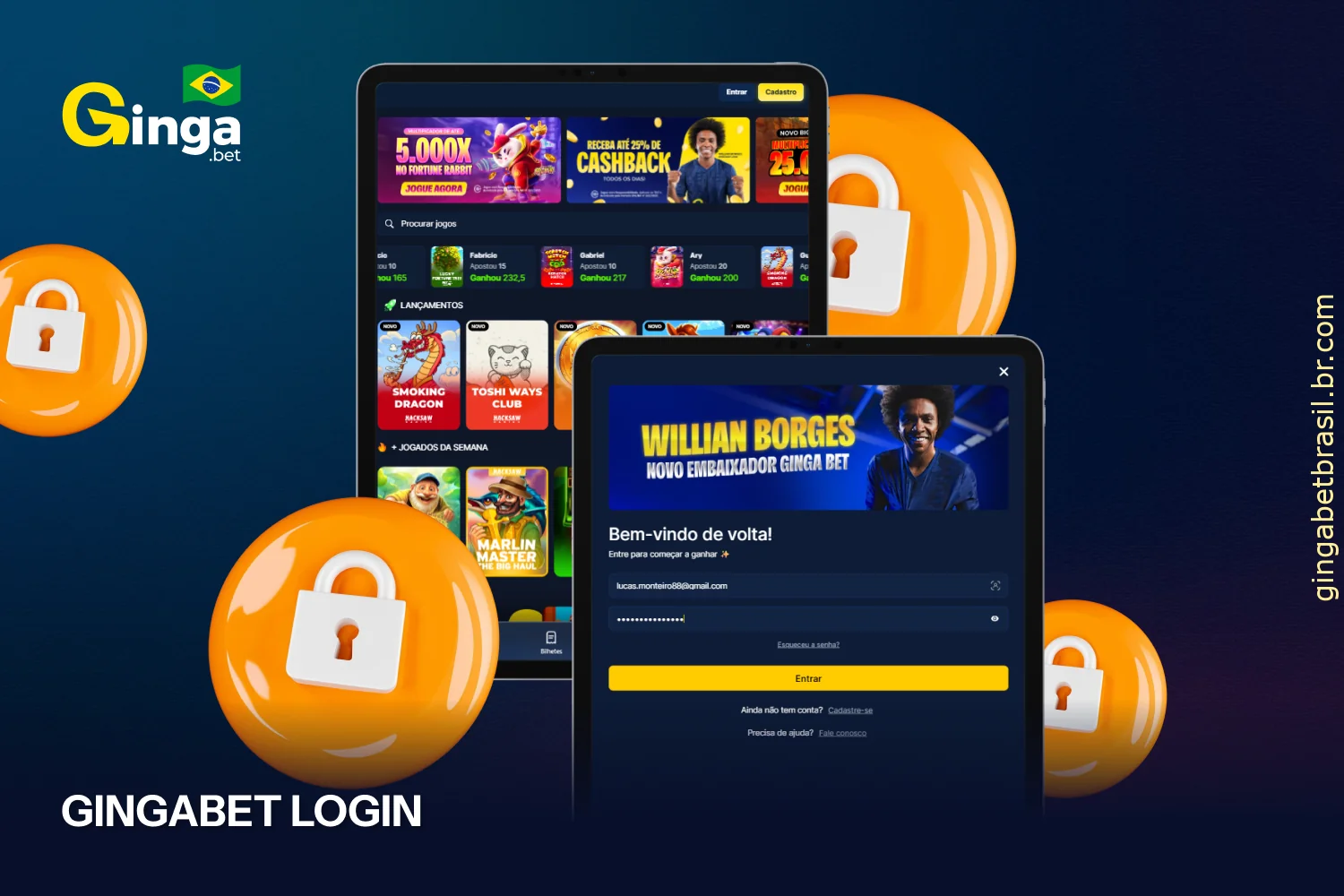 Instruções passo a passo para acessar sua conta na GingaBet