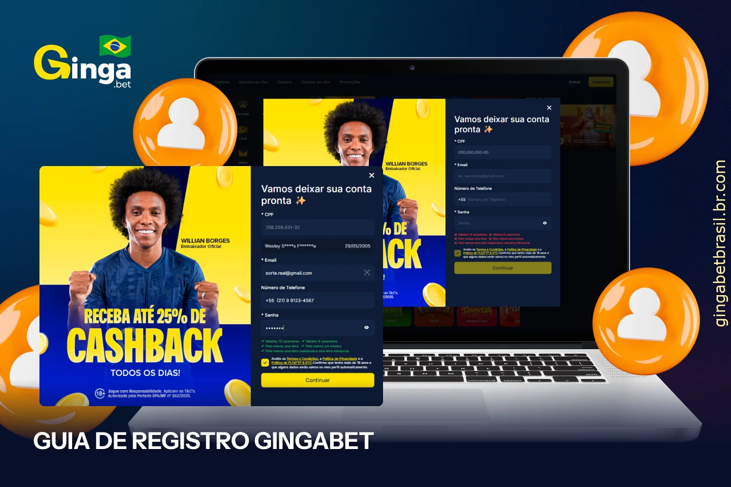 Criar uma conta na GingaBet é muito fácil e leva apenas alguns minutos